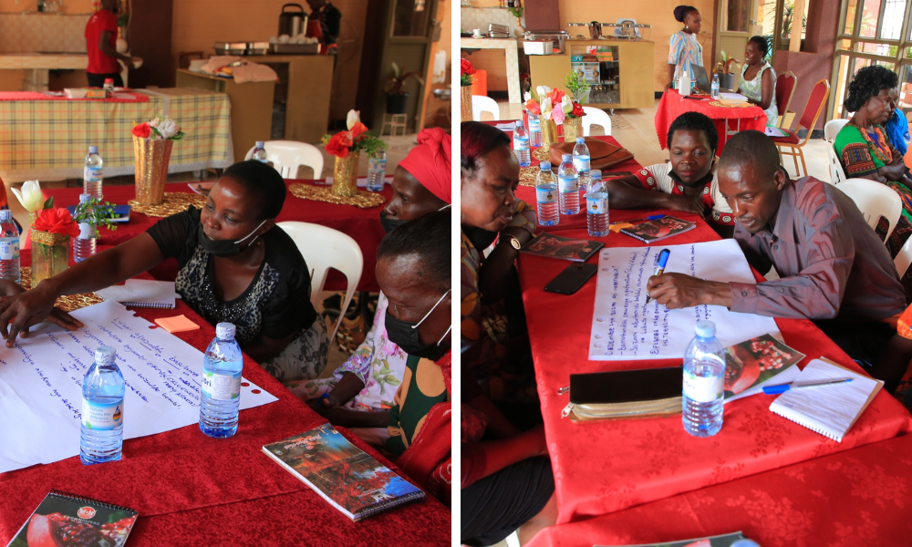 Group of potential foster carers being trained in Uganda.